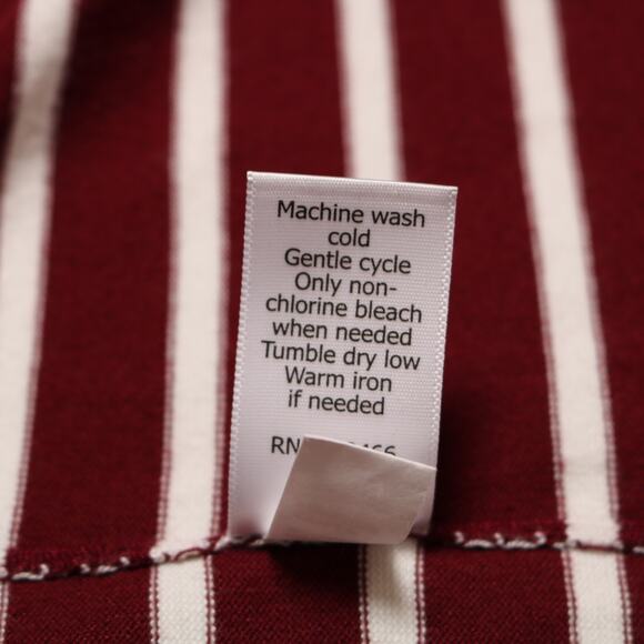 Stitch Fix Striped Waterfall Cardigan Red White Open Front Elbow Patch Size M - Picture 7 of 9